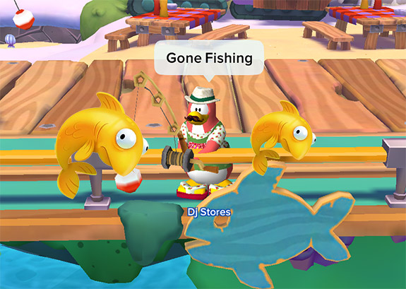 Fluffy fish at the Fishing dock